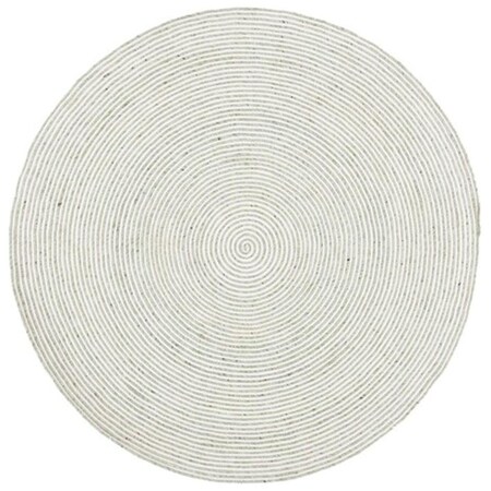 Safavieh 3 x 3 ft. Braided Contemporary Hand Woven Round Area Rug; Green & Ivory BRD905Y-3R